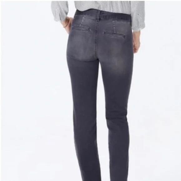 NYDJ Marilyn Straight Denim Jeans Womens 16 Belted High Rise Faded Casual NWT - Picture 2 of 12